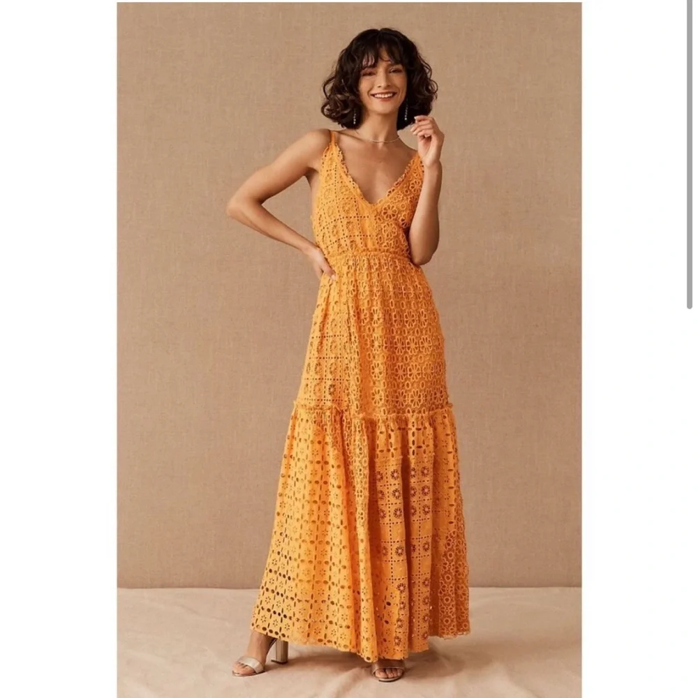 Free People Orange Crochet Maxi Dress - Picture 4 of 4